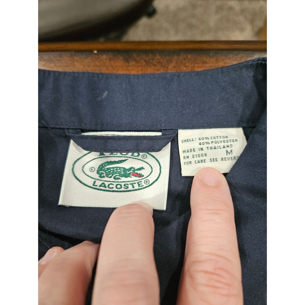 Rare NWT Vintage 90’s Lacoste Izod Harrington Jacket Navy Blue Bomber Sz M Men's - Picture 2 of 7